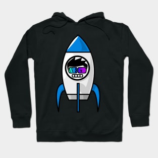 Space nerd in a rocket to outer space Hoodie